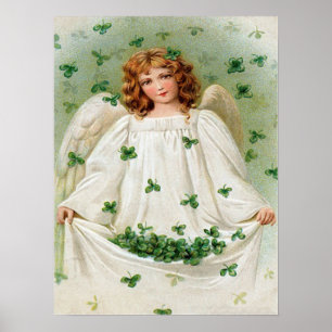 Poster Placa de Dia de São Patrício do Anjo Vintage Sha