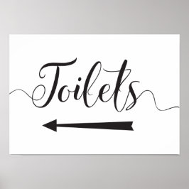 Poster Placa de Direções de Banheiros para Casamentos Set