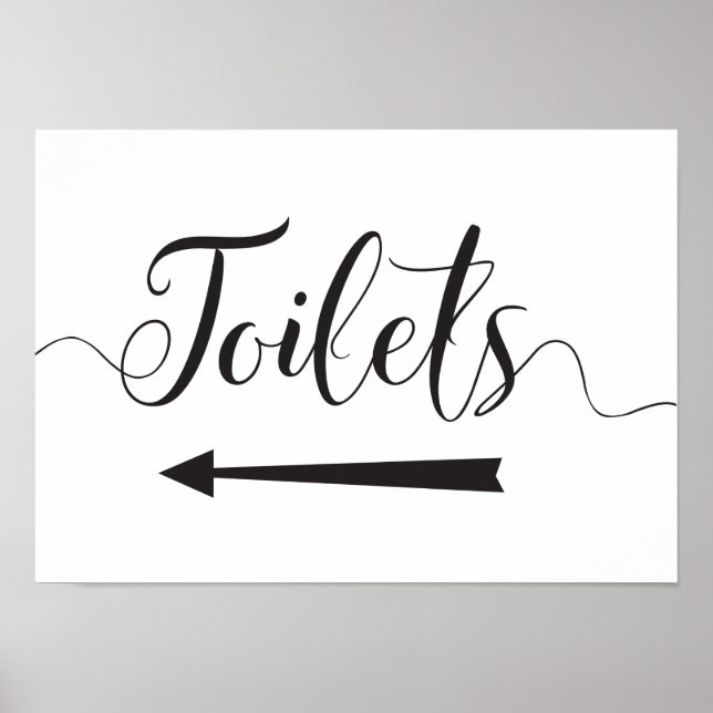 Poster Placa de Direções de Banheiros para Casamentos Set (Frente)