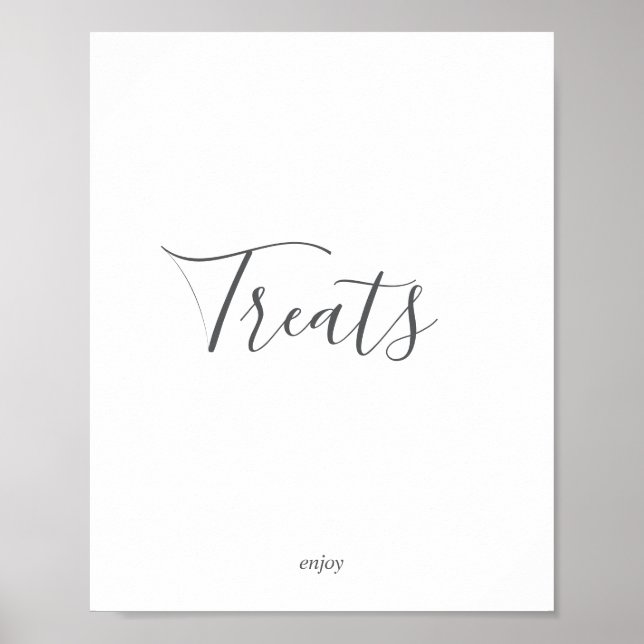 Poster Placa de Doces Minimalista Prata (Frente)
