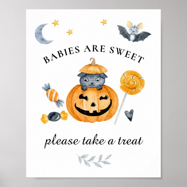 Poster Placa de Doces para Chá de Bebê de Abóbora de Hall (Frente)