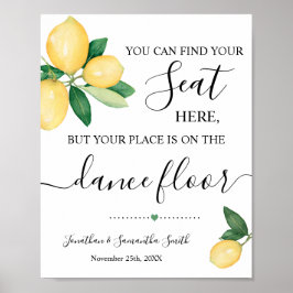 Poster Placa de Encontre Seu Assento Recepção de Casament