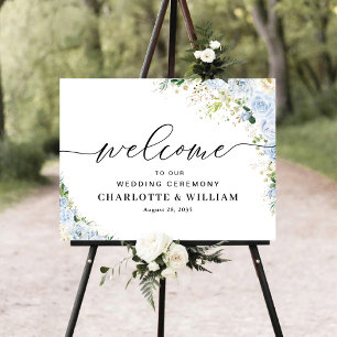 Poster Placa de Espuma para Cerimônia de Casamento Floral