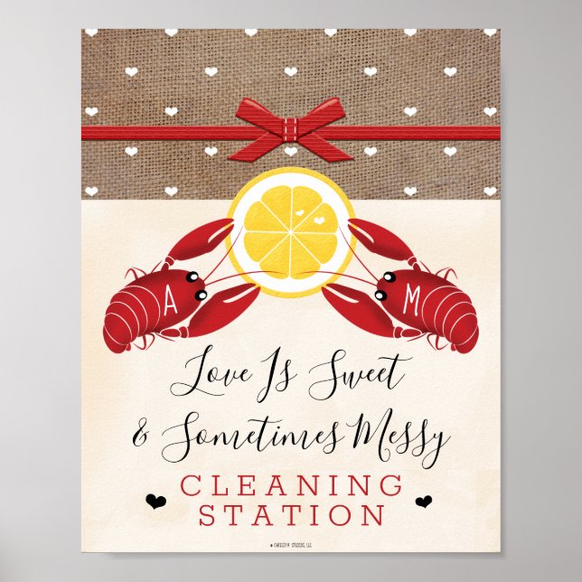 Poster Placa de Estação de Limpeza para Cozimento de Lago (Frente)