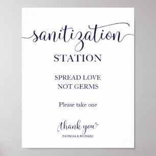 Poster Placa de Estação de Sanitização Espalhe Amor Não G