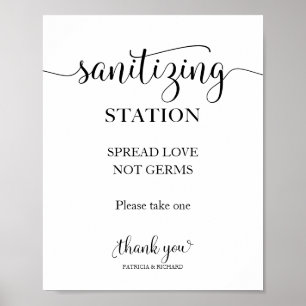 Poster Placa de Estação de Sanitização Espalhe Amor Não G