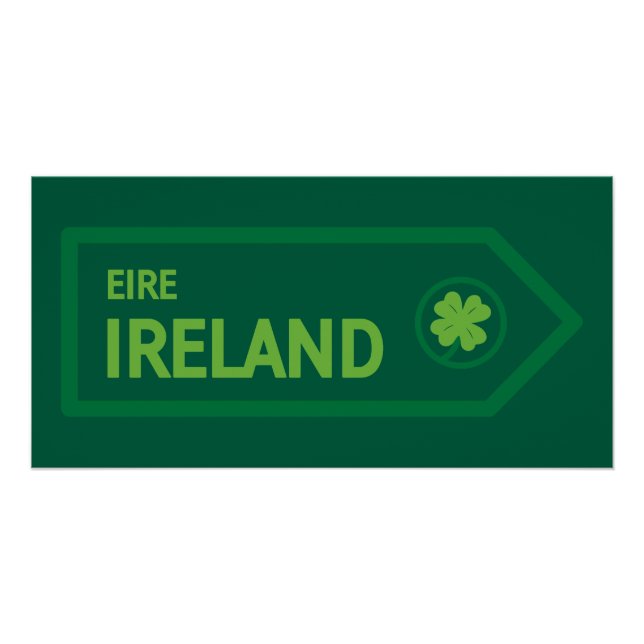 Pôster Placa de Estrada da Irlanda (Frente)