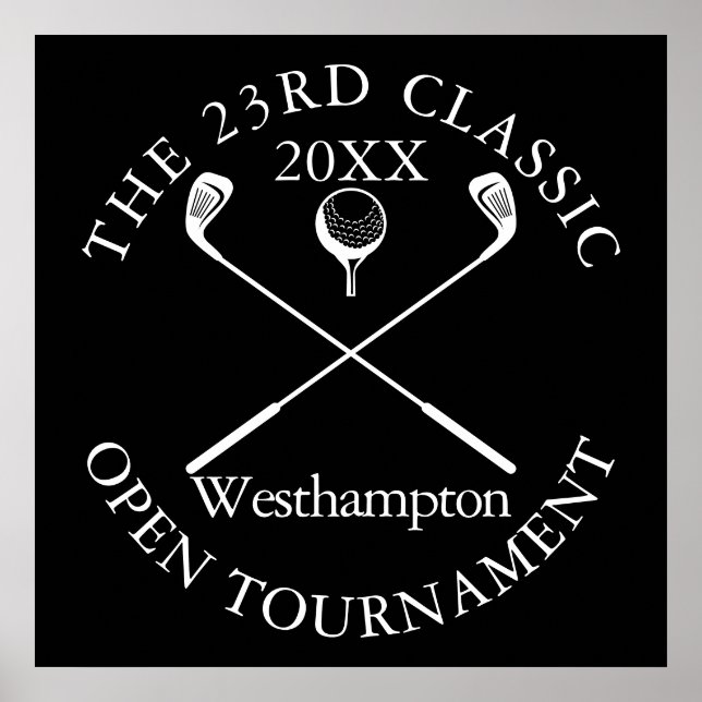 Poster Placa de Evento Clássico do Torneio de Golfe (Frente)