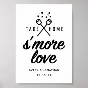 Poster Placa de Favor de Casamento S'more Love 5x7