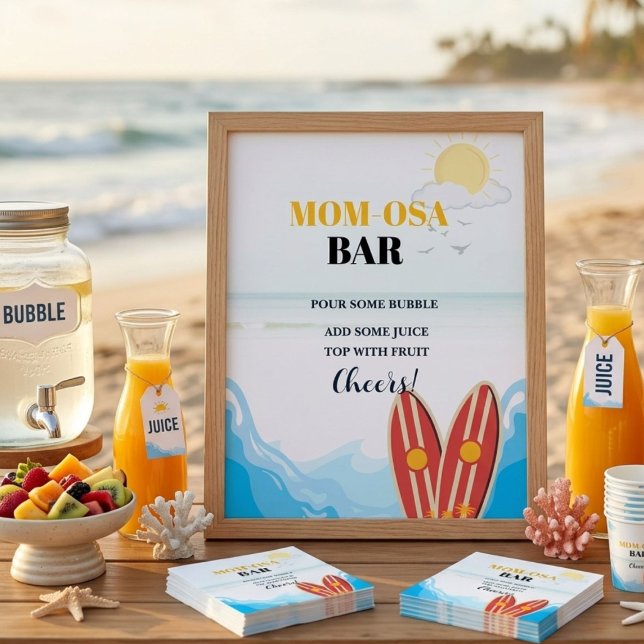 Poster Placa de favor de chá de bebê de prancha de surf n (Criador carregado)