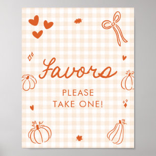 Poster Placa de Favoritos de Laranja de Outono Um Pequeno
