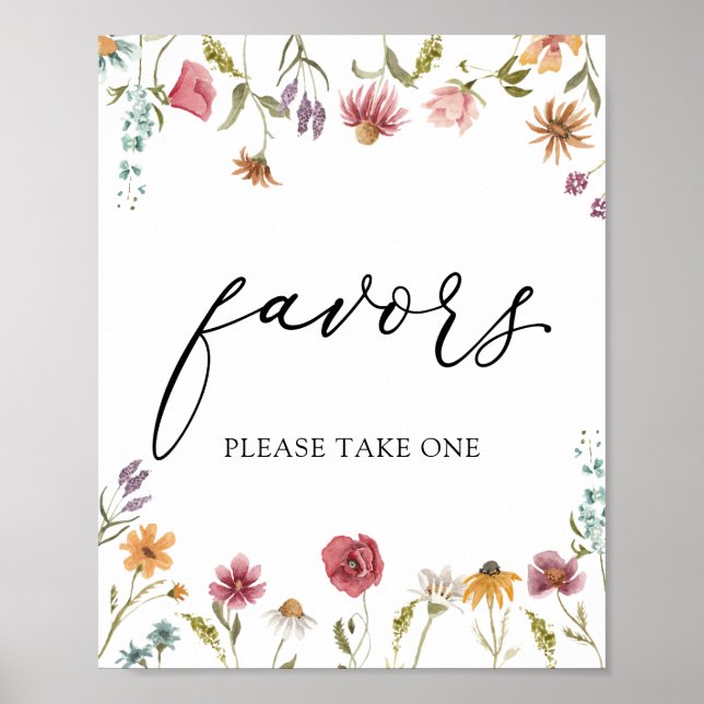 Poster Placa de Favors de Flor Silvestre (Frente)