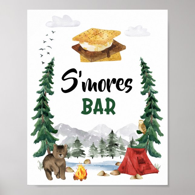 Poster Placa de Festa da Barra de S'mores (Frente)