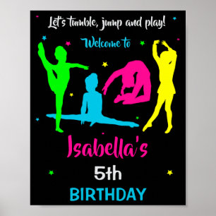 Poster Placa de festa de boas-vindas da ginástica Decoraç