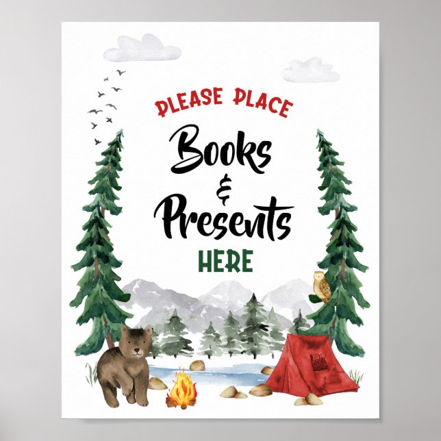 Poster Placa de festa de livros e presentes (Frente)