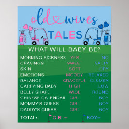 Poster Placa de festa de revelação de gênero de golfe de 