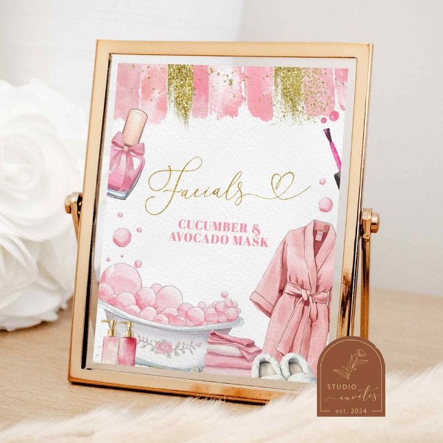 Poster Placa de Festa de Spa de Máscara Facial (Criador carregado)