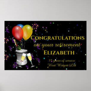 Poster Placa de festa para celebrações de aposentadoria c
