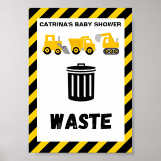 Poster Placa de festa temática de construção