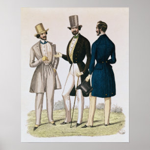 Pôster Placa de forma que descreve a roupa masculina