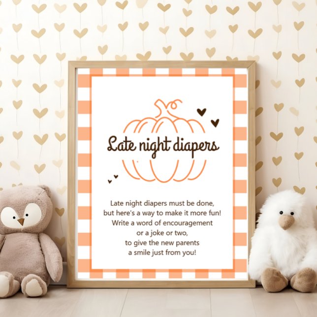 Poster Placa de fraldas para chá de bebê Little Pumpkin B (Criador carregado)
