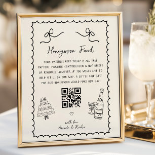 Poster Placa de Fundo para Lua de Mel de Casamento Francê