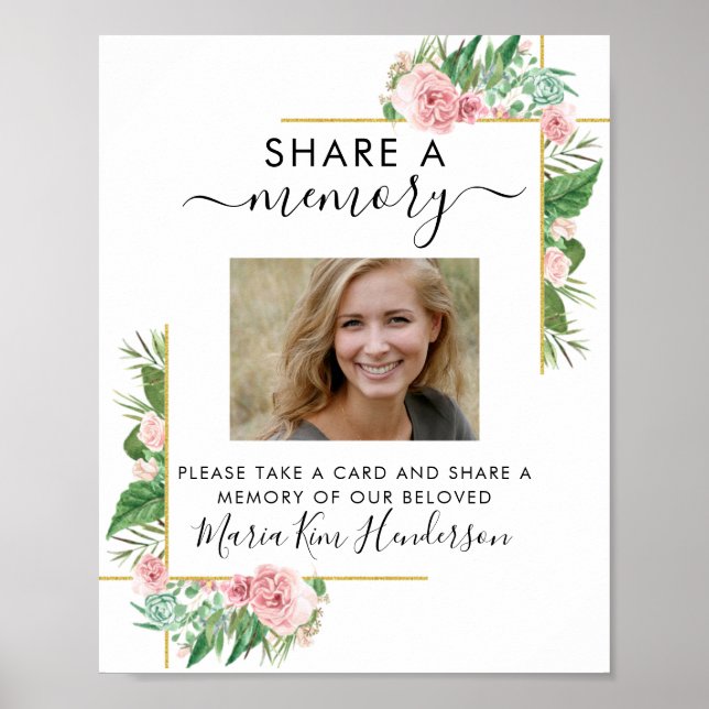 Poster Placa de Funeral de Compartilhar uma Memória com F (Frente)