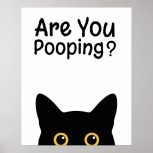 Poster Placa de Gato Preto Engraçado - Você está fazendo