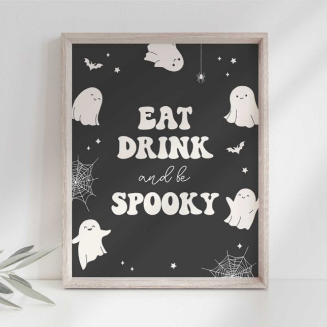 Poster Placa de Halloween Coma Beba Seja Assustador Fanta (Criador carregado)