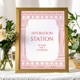 Poster Placa de hidratação para festa de deusa