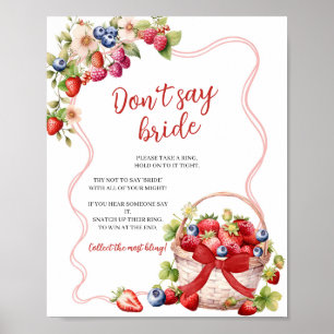 Poster Placa de Jogo Coquette Berry Arco Vermelho Não Dig