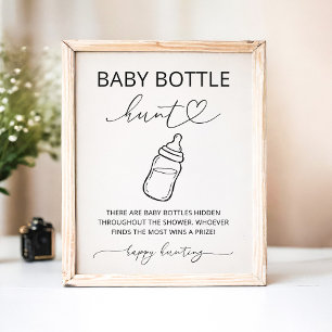 Poster Placa de Jogo de Caça ao Mamadeirinha Minimalista 