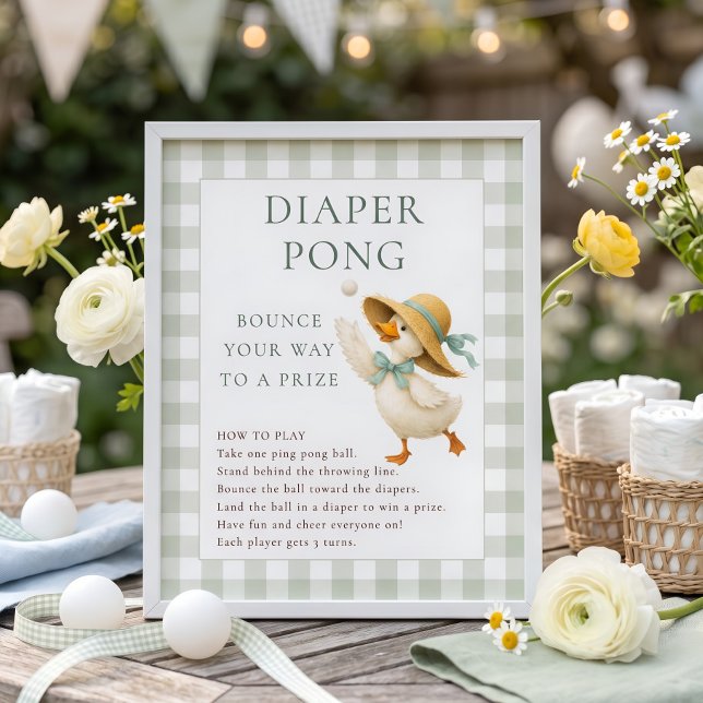 Poster Placa de Jogo de Diaper Pong Silly Goose para Chá  (Criador carregado)