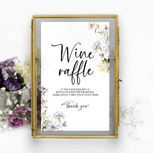 Poster Placa de Jogo de Rifas de Vinho para Chá de Noiva