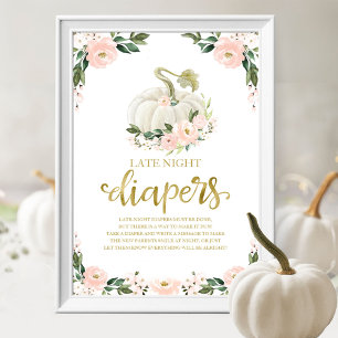 Poster Placa de Jogo para Chá de Bebê: Fraldas Noturnas d