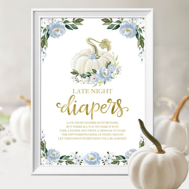 Poster Placa de Jogo para Chá de Bebê: Fraldas Noturnas d (Criador carregado)