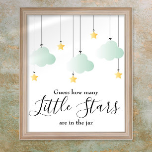 Poster Placa de Jogo para Chá de Bebê Little Stars