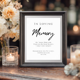 Poster Placa de Lembrança de Casamento Em Memória Carinho