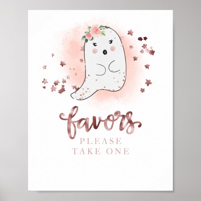 Poster Placa de Lembrancinhas de Chá de Bebê de Menina do (Frente)
