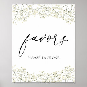 Poster Placa de Lembrancinhas Simples Baby's Breath