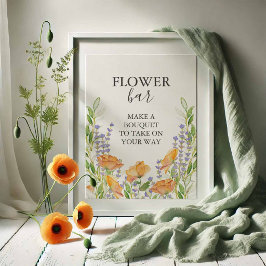 Poster Placa de Letreiro de Flor de Laranja
