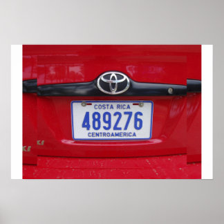 Pôster Placa de Licença da Costa Rica
