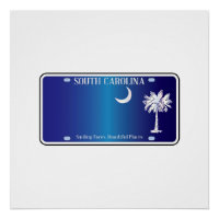 Placa de Licença de Bandeira da Carolina do Sul