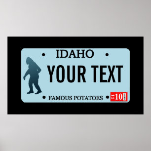 Pôster Placa de Licença Idaho Sasquatch