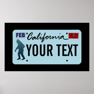 Pôster Placa de Licença Sasquatch da Califórnia