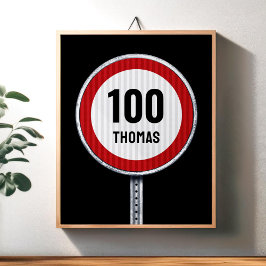 Poster Placa de Limite de Velocidade de Aniversário de 10