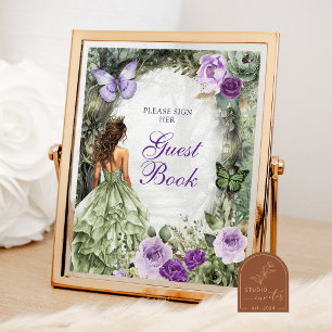 Poster Placa de Livro de Visitas Purple Sage Floresta Enc