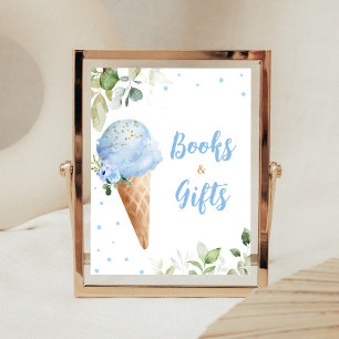 Poster Placa de Livros e Presentes para Chá de Bebê com S