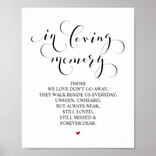 Poster Placa de Memorial de Amorosa Memória em Nosso Cora