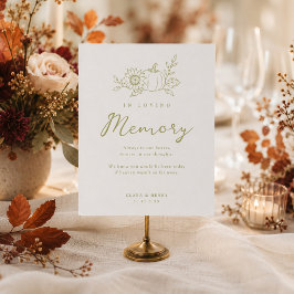 Poster Placa de Memorial de Casamento de Abóbora Verde Ol